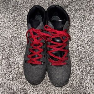 Stylish Women's Black and Red Ankle Boots